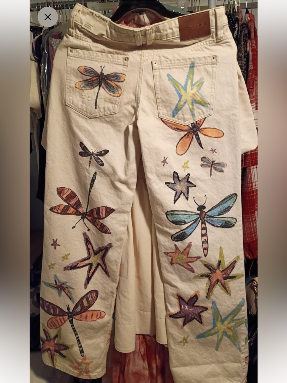 Free People We The Free Tennessee Low-Rise Illusions Jeans Dragonfly Size 26 NWT - Picture 6 of 8